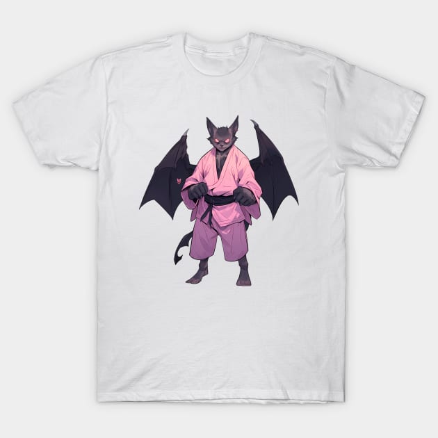 Kawaii Style Karate Master Bat T-Shirt by Obotan Mmienu